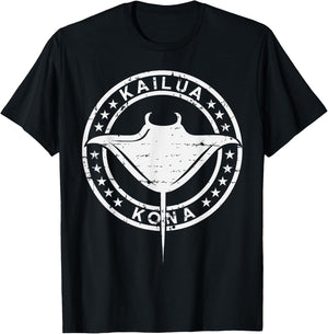 Vintage Hawaii Vacation Shirt Tribal Kailua Stingray T-Shirt - T-Shirt | Black