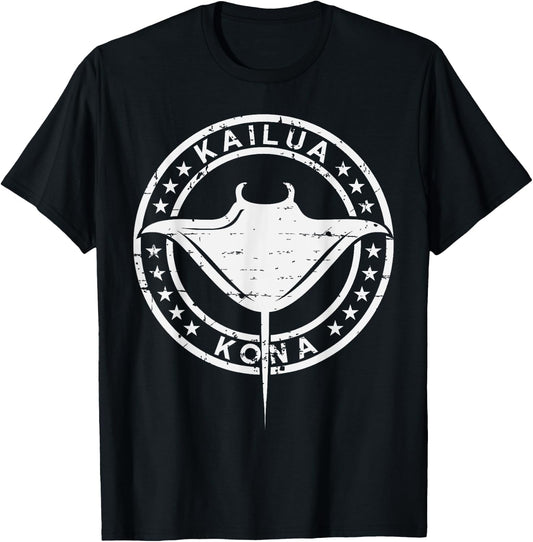 Vintage Hawaii Vacation Shirt Tribal Kailua Stingray T-Shirt - T-Shirt | Black