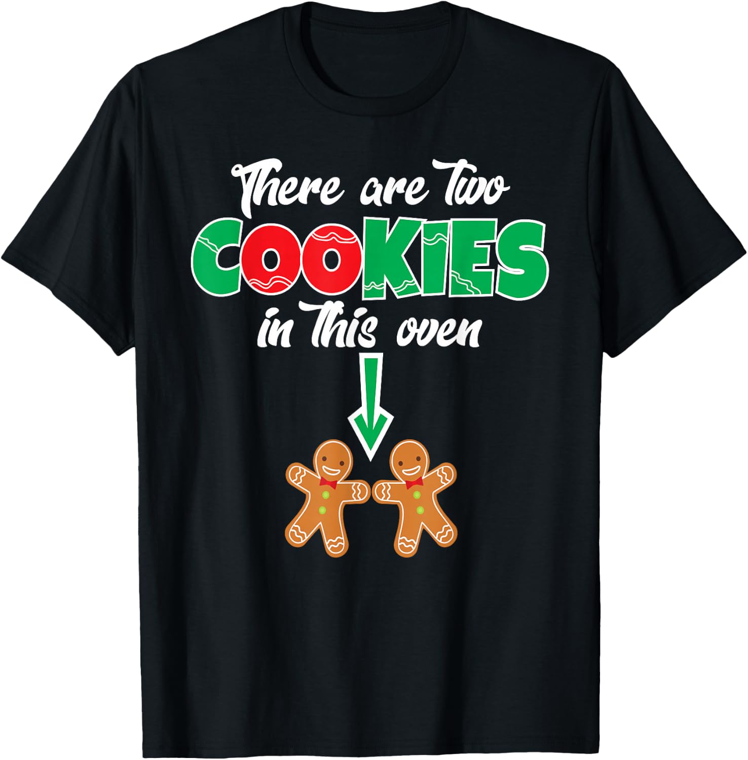 Christmas Twins Expecting Mom Pregnant Wife T-Shirt - T-Shirt | Black