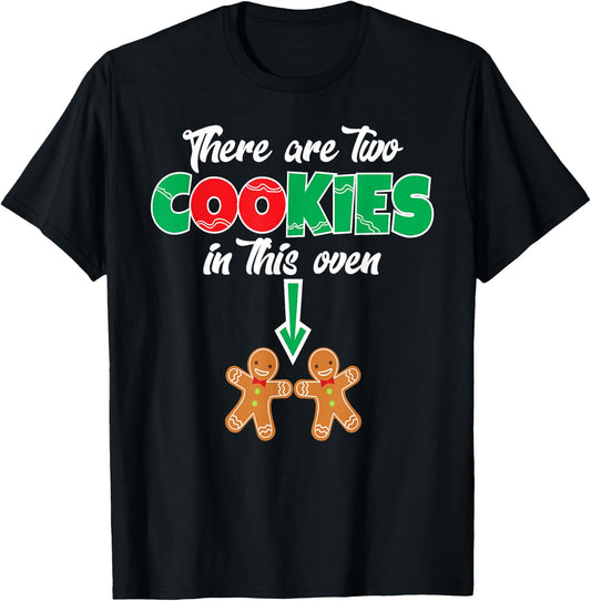 Christmas Twins Expecting Mom Pregnant Wife T-Shirt - T-Shirt | Black