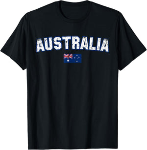 AUSTRALIA Flag Vintage | Men Women Kids | AUSTRALIA T-Shirt - T-Shirt | Black