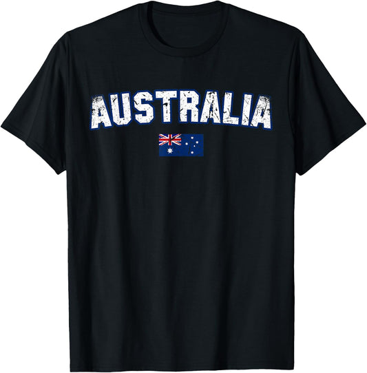 AUSTRALIA Flag Vintage | Men Women Kids | AUSTRALIA T-Shirt - T-Shirt | Black