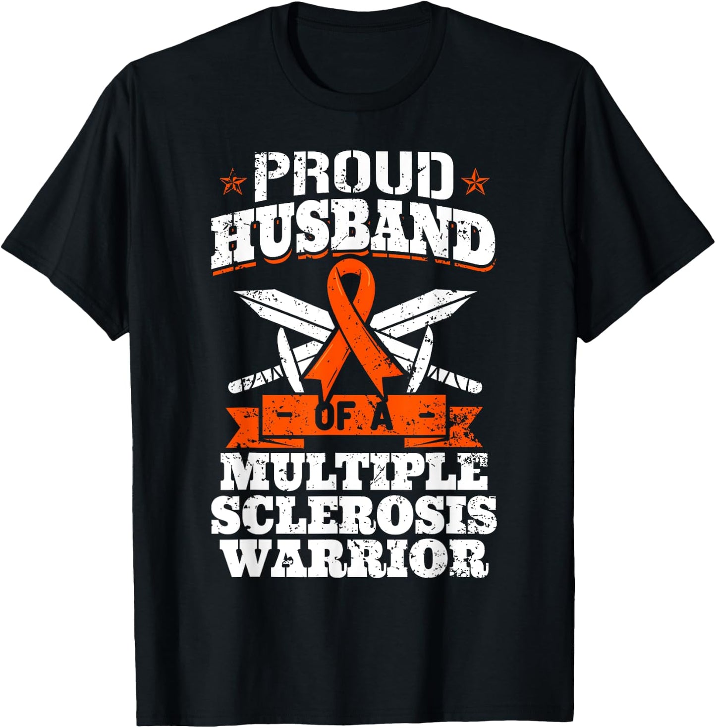 Proud Husband Of A Multiple Sclerosis Warrior MS Awareness T-Shirt - T-Shirt | Black
