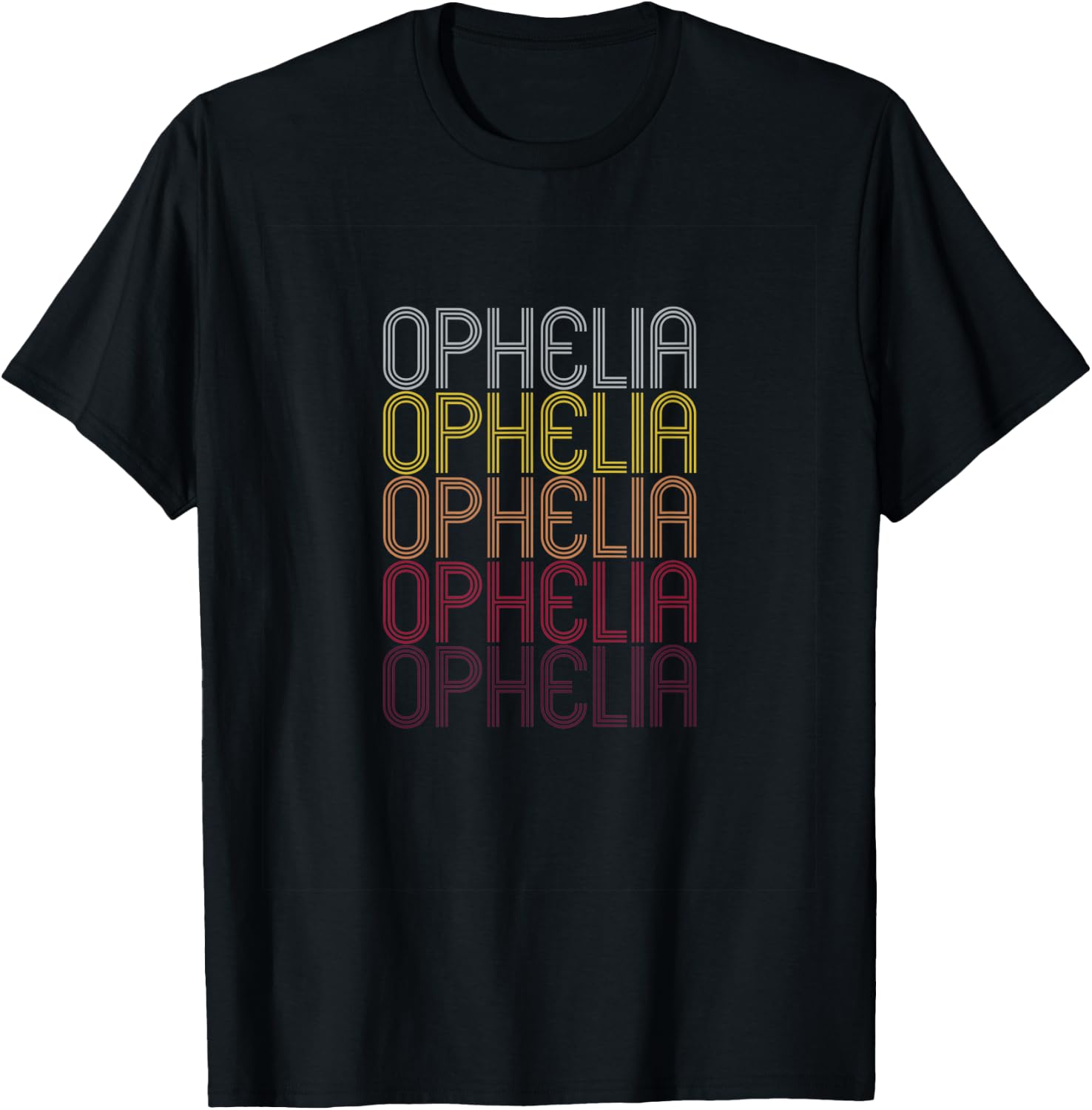 Ophelia Personalized First Name Surname T-Shirt - T-Shirt | Black