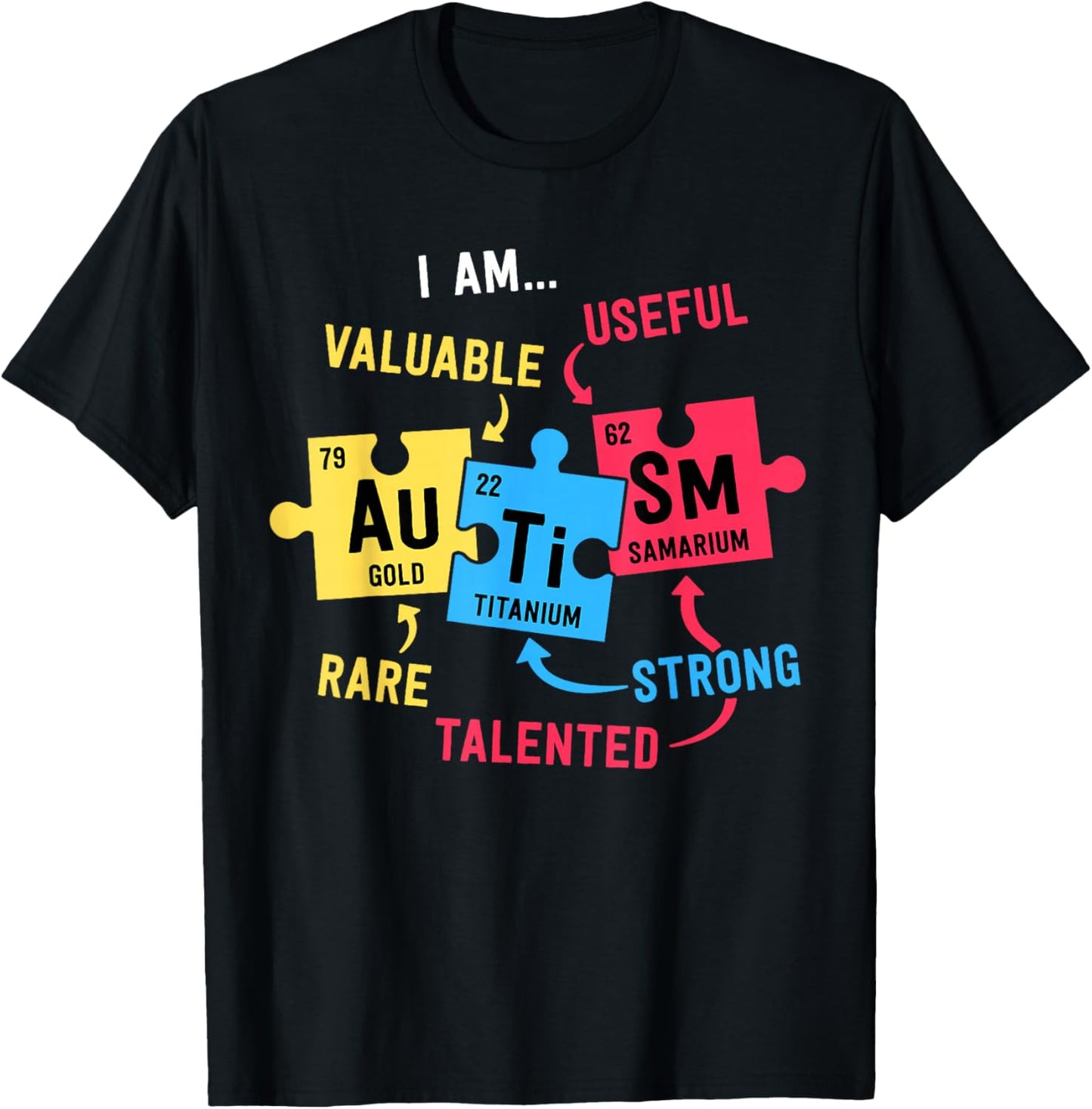 Autism Awareness Shirts Men Boys Periodic Table Elements T-Shirt - T-Shirt | Black