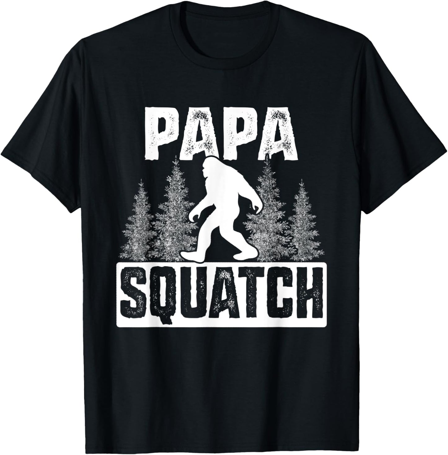 Squatchy Matching Family Bigfoot Shirts Papa Squatch T-Shirt - T-Shirt | Black