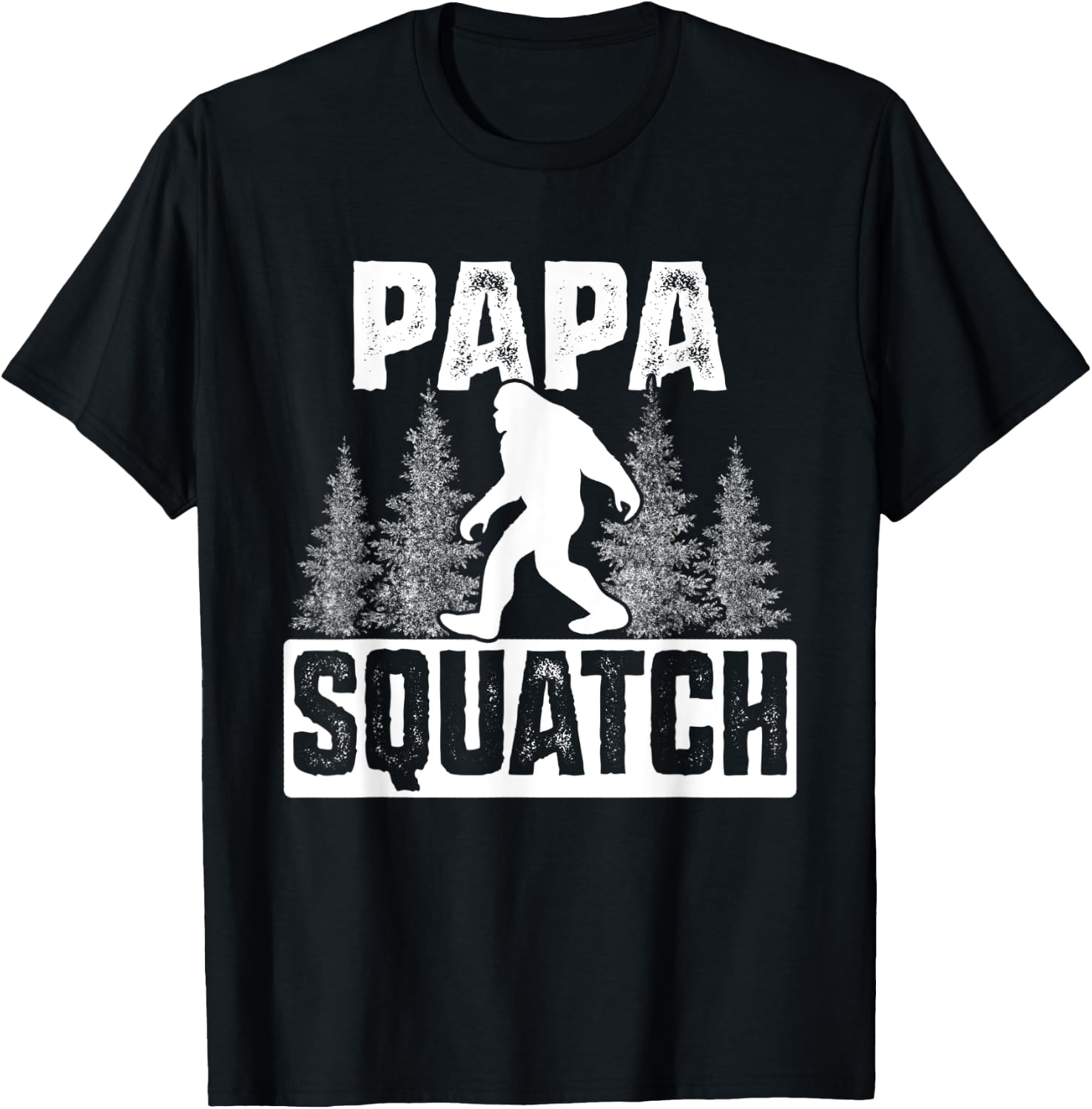 Squatchy Matching Family Bigfoot Shirts Papa Squatch T-Shirt - T-Shirt | Black