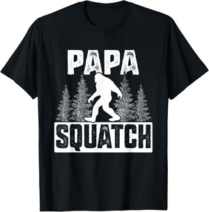 Squatchy Matching Family Bigfoot Shirts Papa Squatch T-Shirt - T-Shirt | Black
