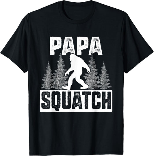 Squatchy Matching Family Bigfoot Shirts Papa Squatch T-Shirt - T-Shirt | Black