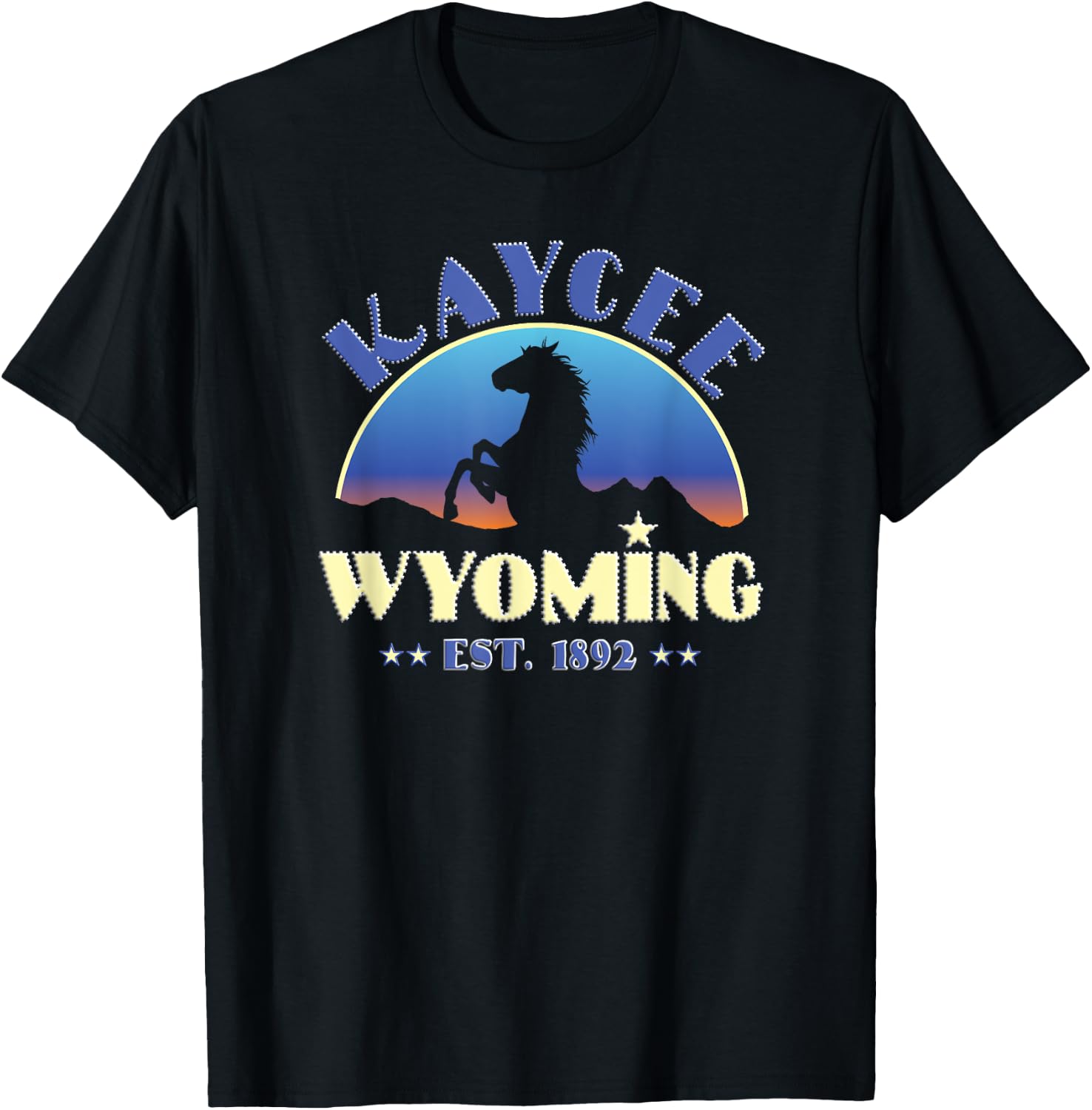 Kaycee Wyoming WY Wild Horse T-Shirt - T-Shirt | Black