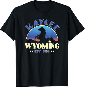 Kaycee Wyoming WY Wild Horse T-Shirt - T-Shirt | Black