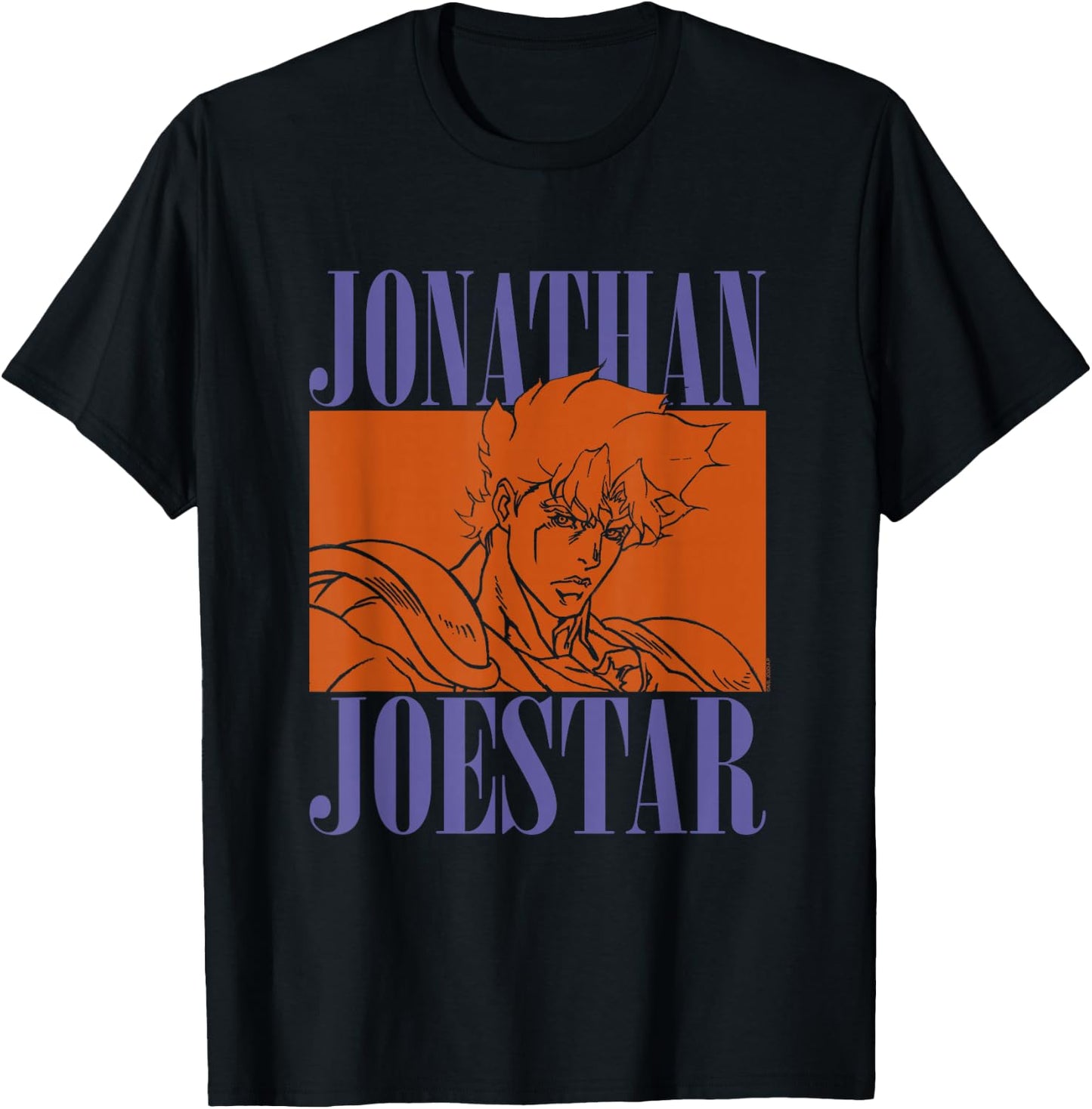 JoJo Part 1 Phantom Blood Jonathan Joestar Orange Stencil T-Shirt - T-Shirt | Black