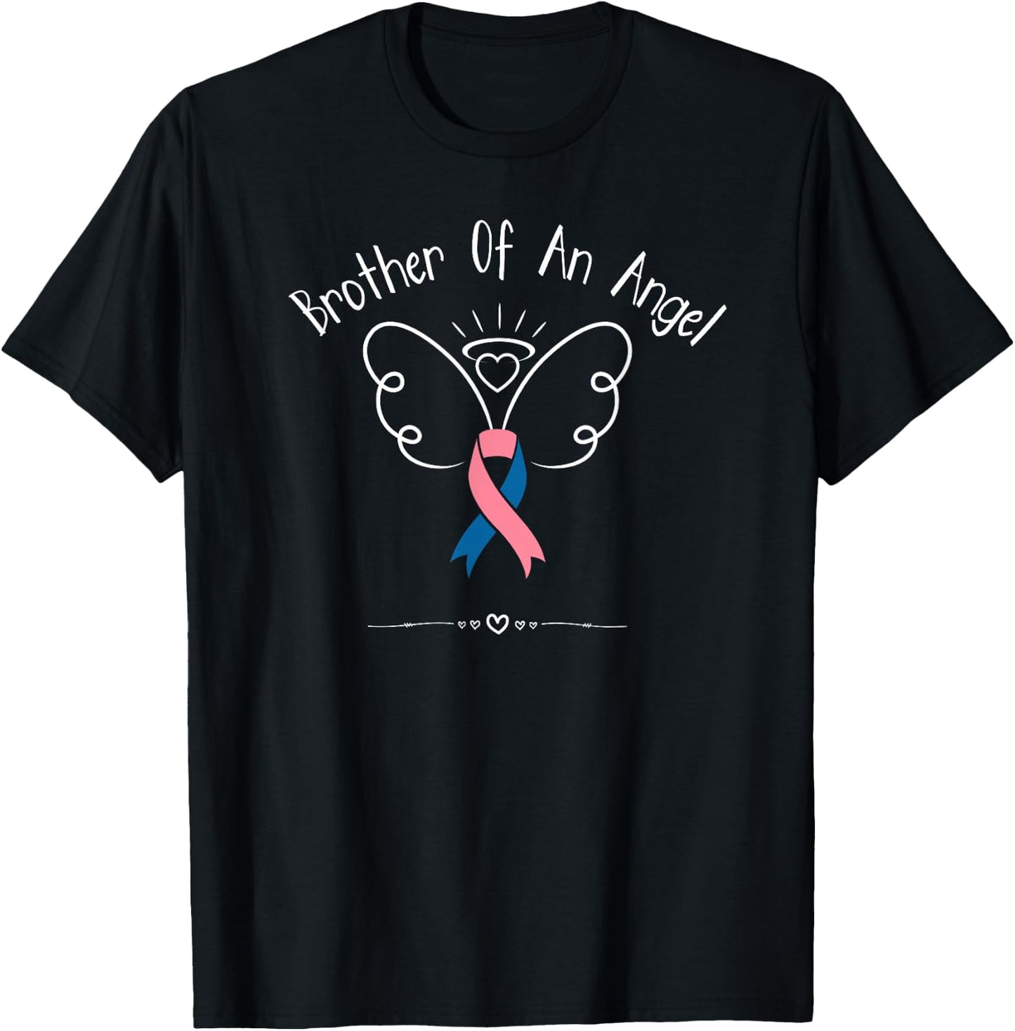 Miscarriage Pregnancy Baby Loss Awareness Brother Of Angel T-Shirt - T-Shirt | Black