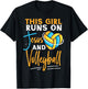 Volleyball Player Team This Girl Runs On Jesus And T-Shirt - T-Shirt | Black