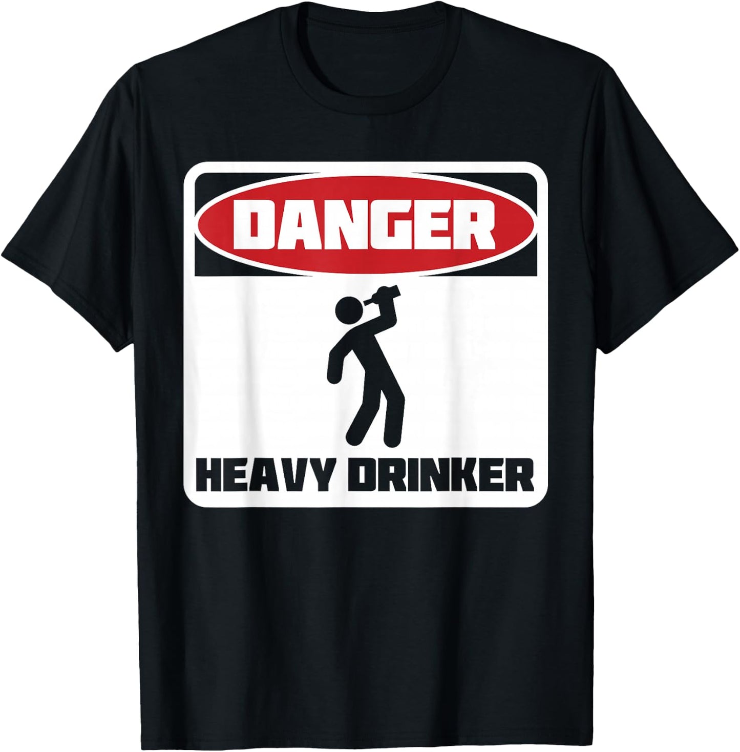 Danger heavy drinker hilarious retro design T-Shirt - T-Shirt | Black