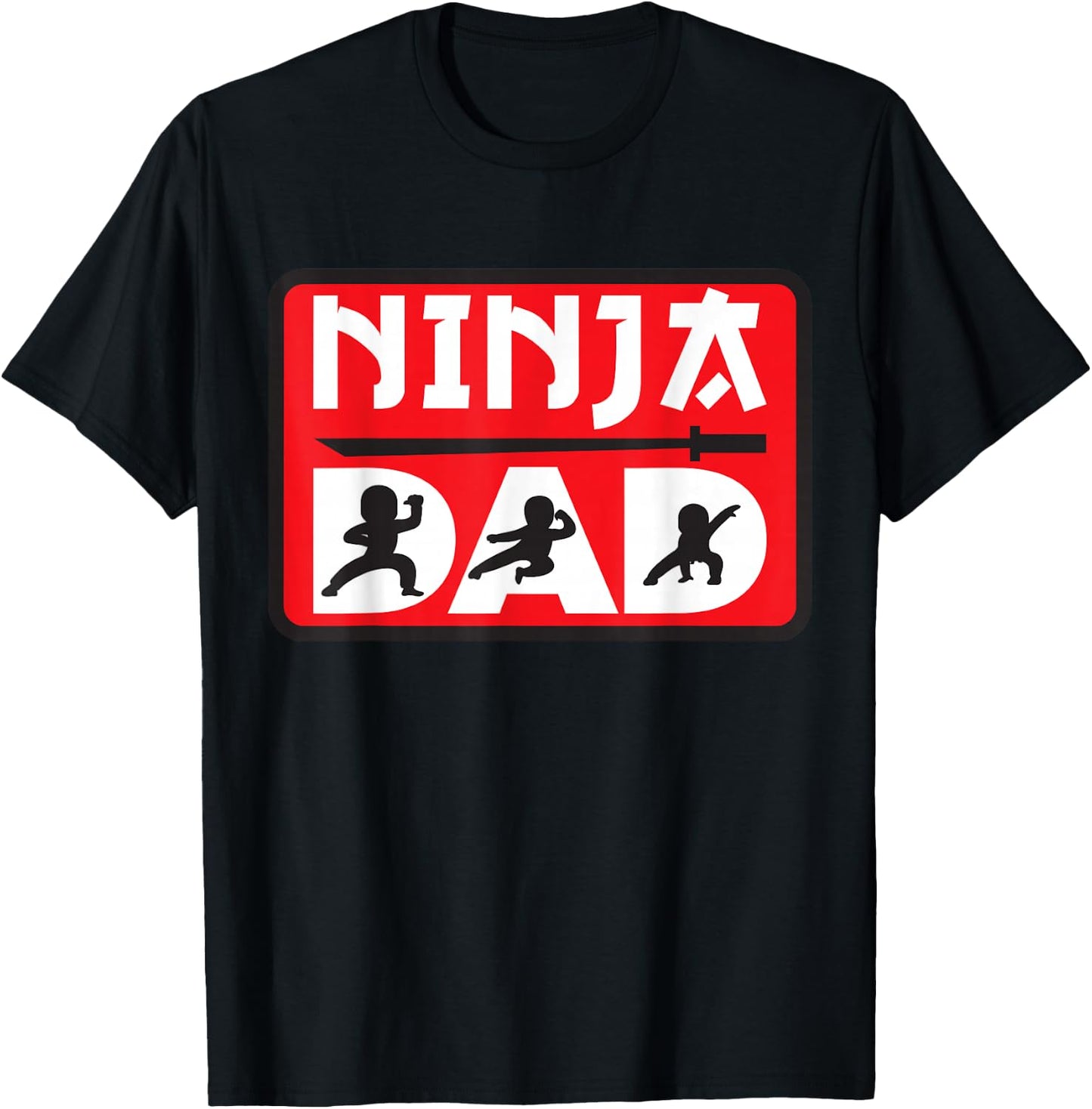 Ninja Dad Matching Family Ninja Warrior Funny Gift T-Shirt - T-Shirt | Black