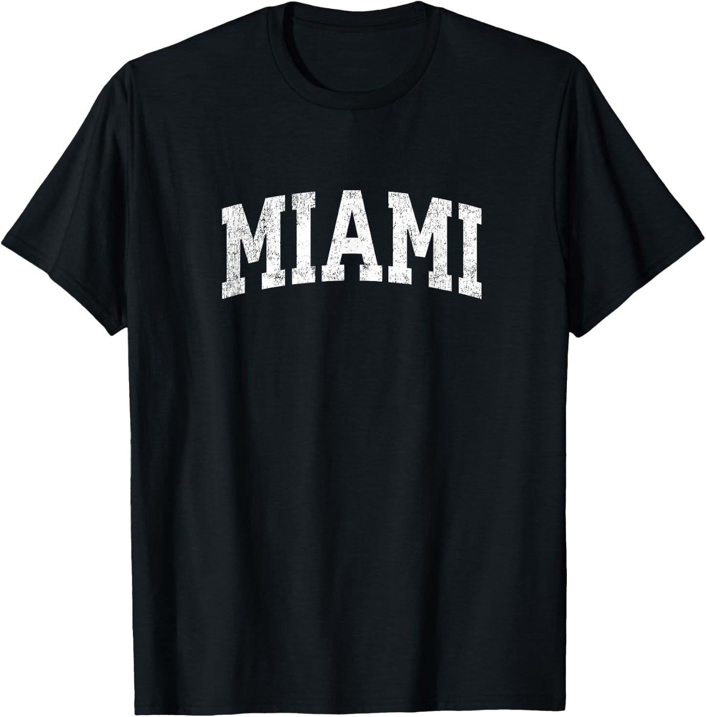 Miami Florida FL Vintage Athletic Sports Design T-Shirt - T-Shirt | Black