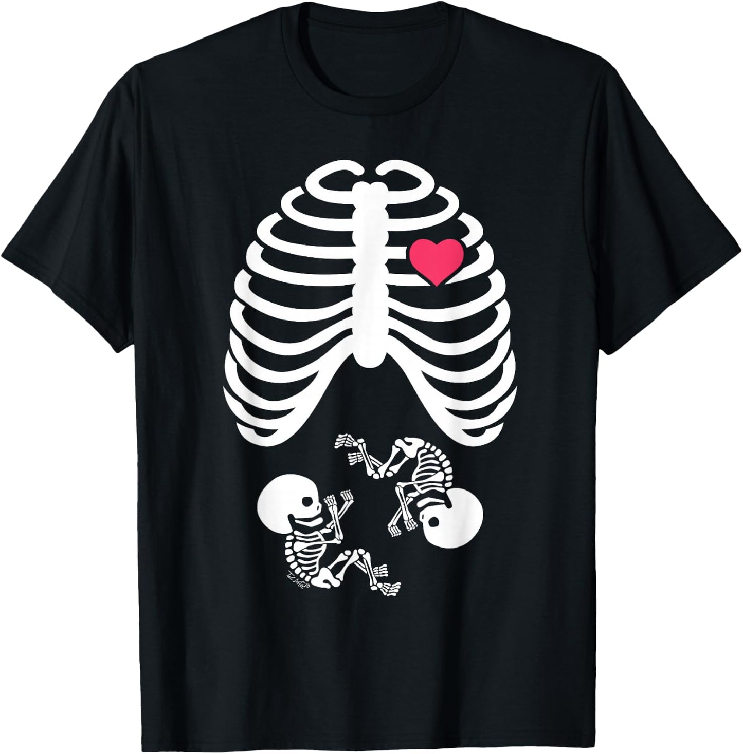 Halloween Pregnancy Tops Expecting Twins Babies Design T-Shirt - T-Shirt | Black