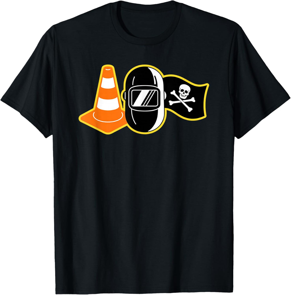 Pittsburgh, Hoist The Traffic Cone 3 Icons Funny Welder T-Shirt - T-Shirt | Black