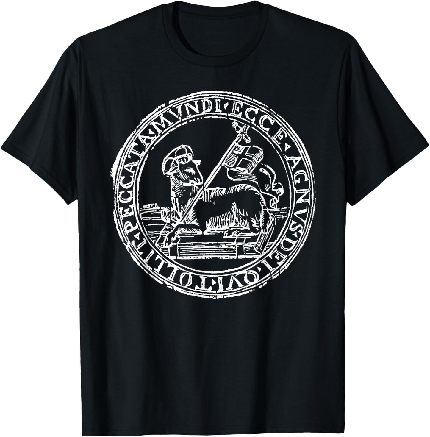 Agnus Dei Lamb God Christian Symbol T-Shirt - T-Shirt | Black