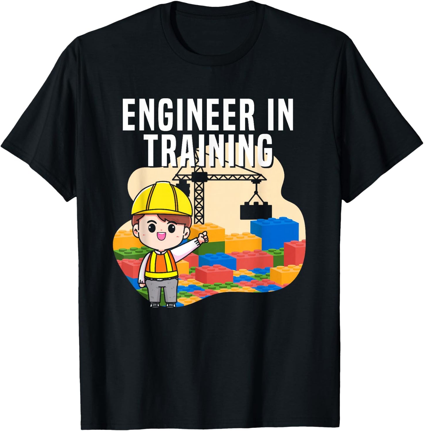 Engineer In Training | Building Blocks | Master Builder T-Shirt - T-Shirt | Black