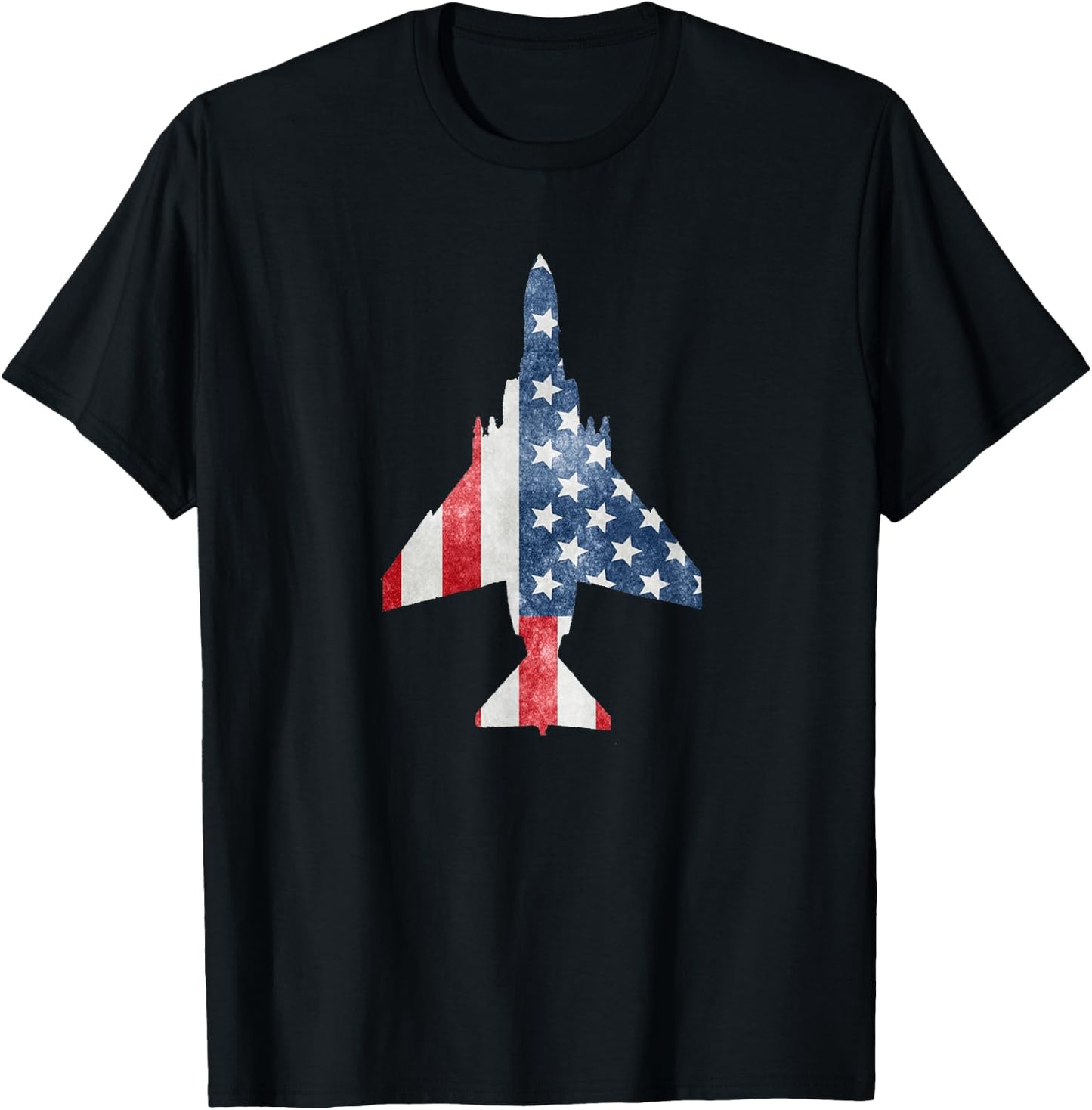 F-4 Phantom American Flag Military Aviation T-Shirt - T-Shirt | Black