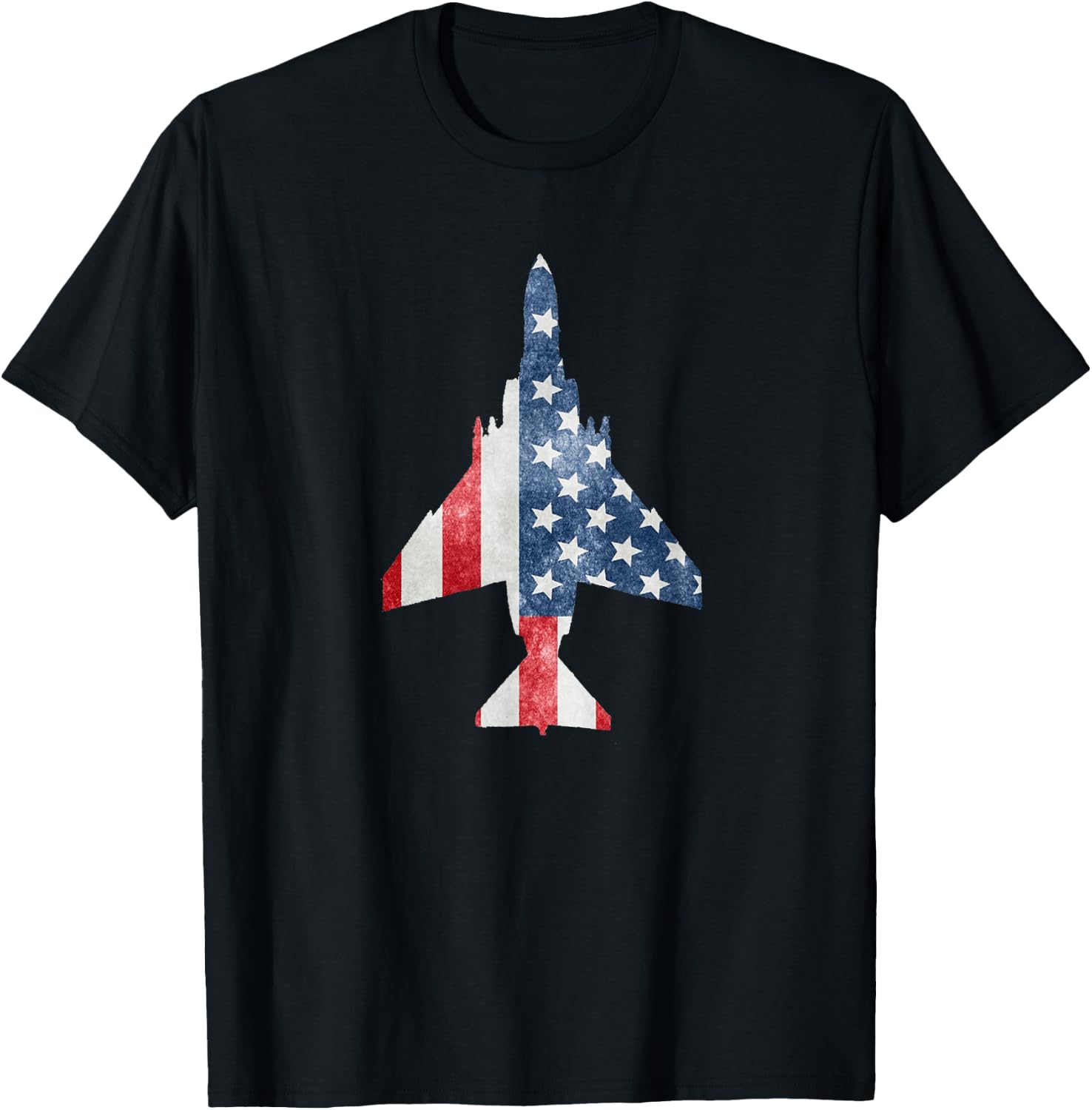 F-4 Phantom American Flag Military Aviation T-Shirt - T-Shirt | Black