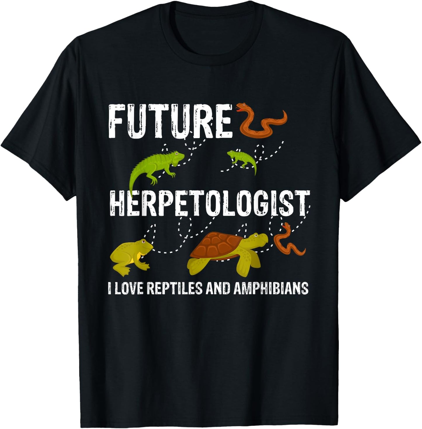 Kiting Surfing Boarder Apparel & Gift Collection Future Herpetologist Reptiles & Amphibians Biology Insects Adult Black Small Modern Animal Pattern Short Sleeve T-Shirt - T-Shirt | Black