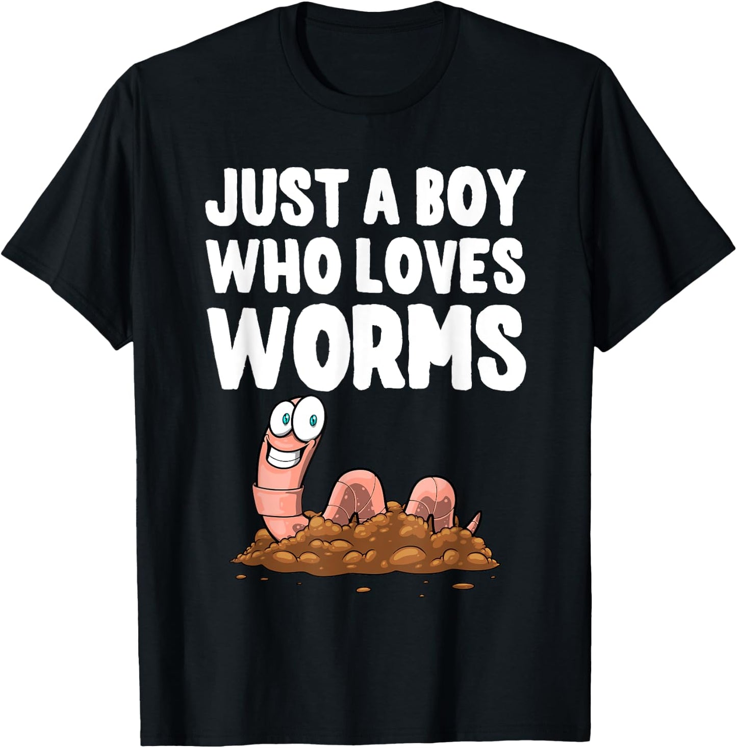 Cool Worm Gifts Love Worms Accessories & Stuff Boys Kids Worm Hunter Worm Farmer Composter T-Shirt - T-Shirt | Black
