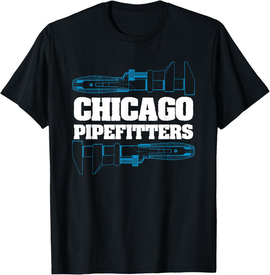 Proud Chicago Pipefitter Plumbing T Shirt T-Shirt - T-Shirt | Black