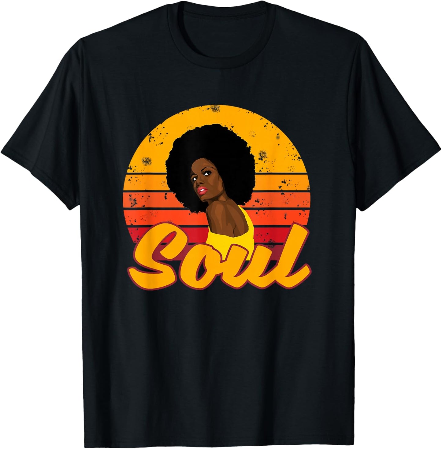 African American 70s 80s Funk Afro Disco Soul Melanin Queen T-Shirt - T-Shirt | Black