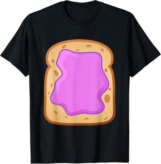 PB&J Grape Jelly on Bread Funny Matching Halloween Costume T-Shirt - T-Shirt | Black