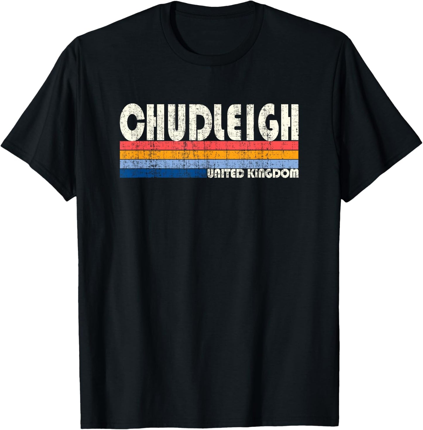Retro Vintage 70s 80s Style Chudleigh, United Kingdom T-Shirt - T-Shirt | Black