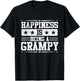 Happiness Is Being A Grampy Shirt Grandpa Father's Day T-Shirt - T-Shirt | Black