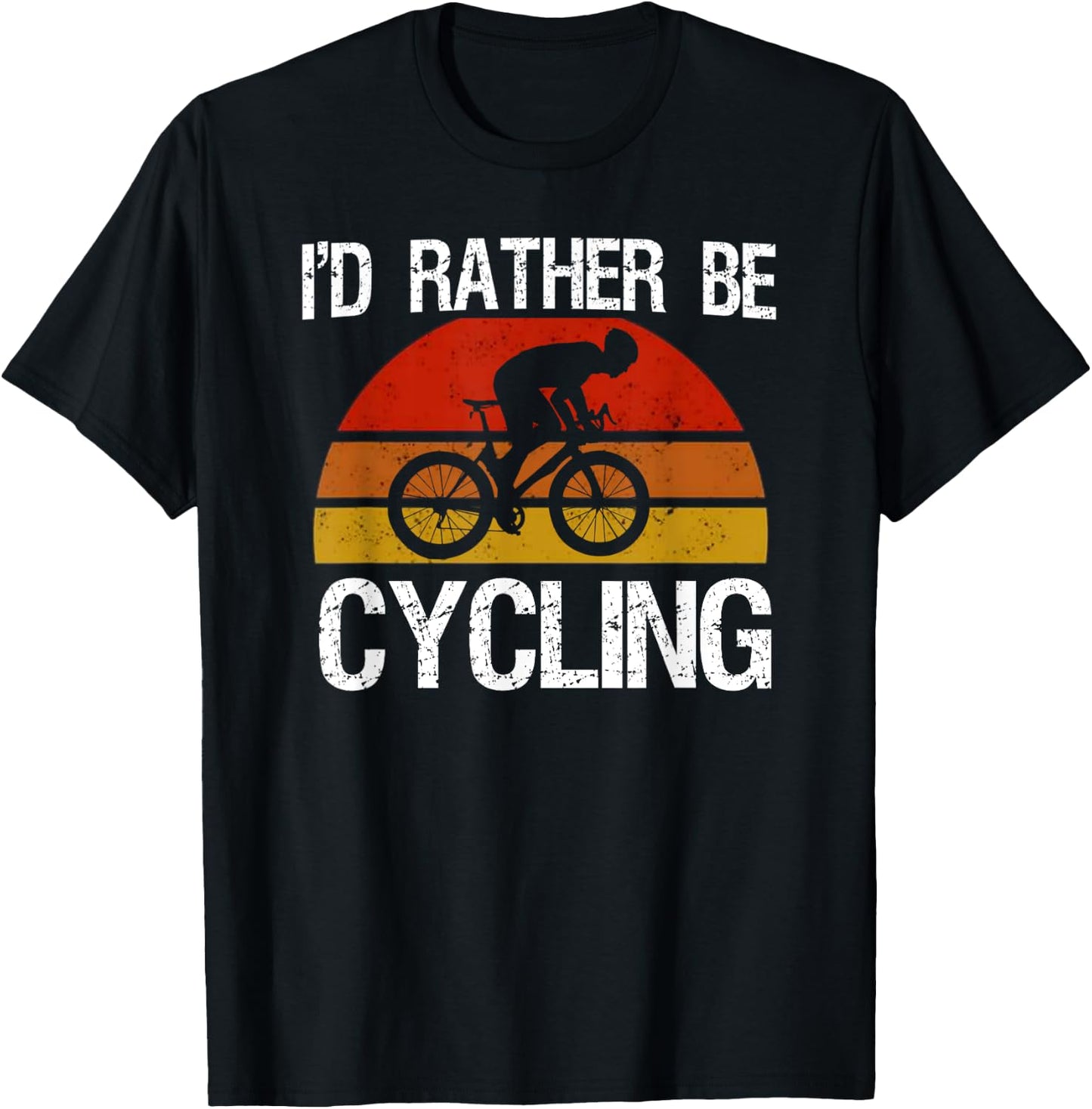 I'd Rather Be Cycling Funny Humor Gift Bicyclist Biking T-Shirt - T-Shirt | Black