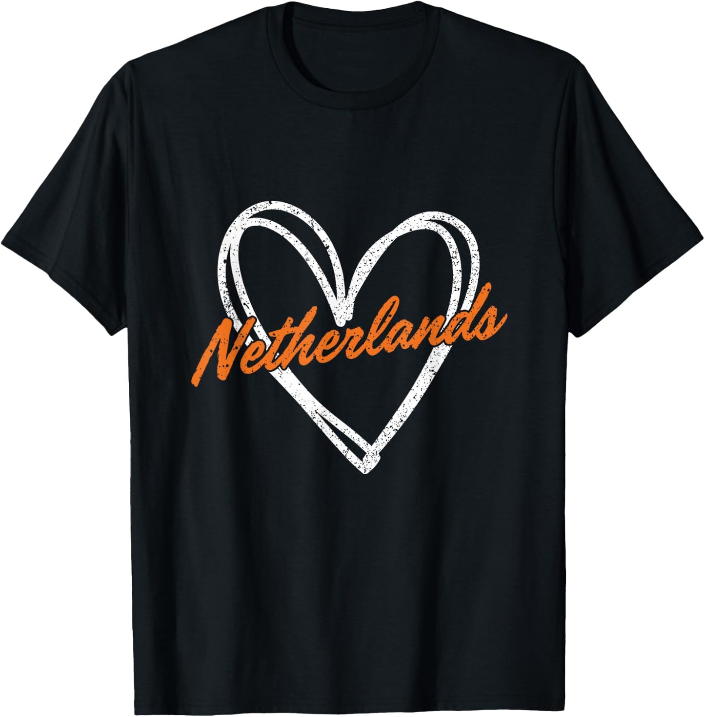 Netherlands Heart Vintage Retro Gift Women Kids T-Shirt - T-Shirt | Black