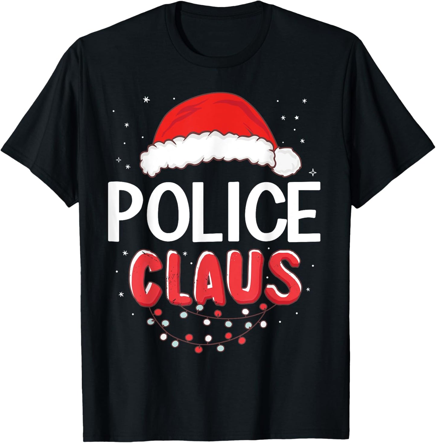 Police Santa Claus Christmas Matching Costume T-Shirt - T-Shirt | Black