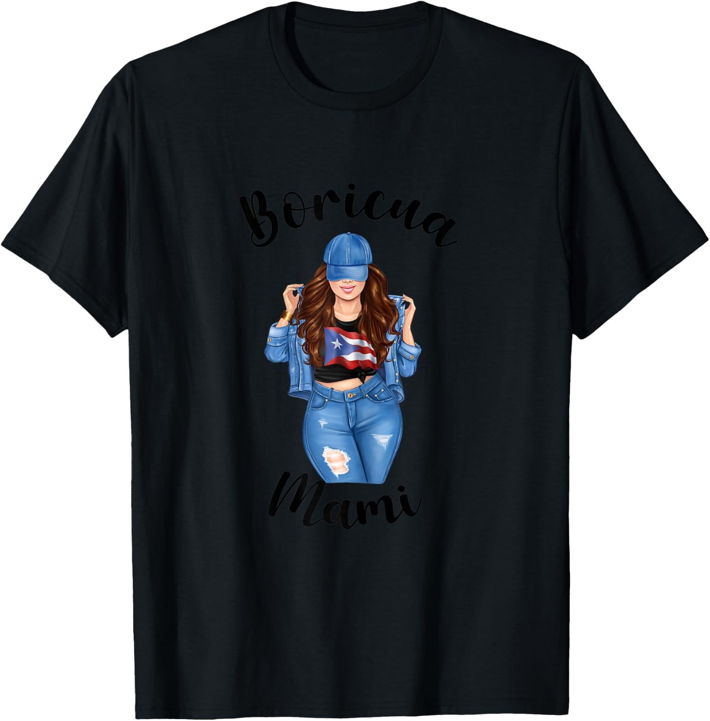 Boricua Mami Puerto Rican Pride Proud FLag Patriotic Women T-Shirt - T-Shirt | Black