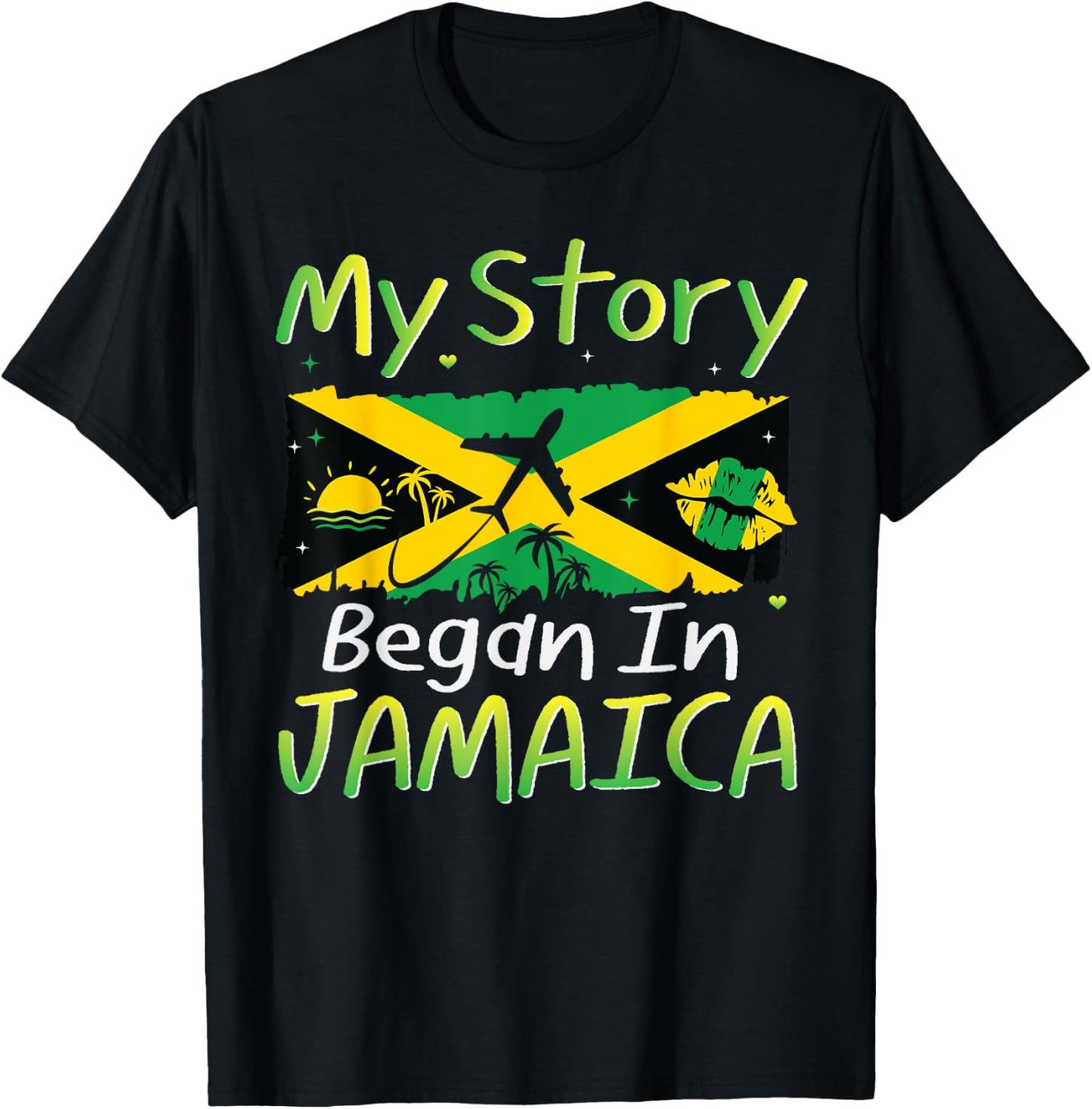 My Story Began in Jamaica Anniversary Trip Summer Vacation T-Shirt - T-Shirt | Black