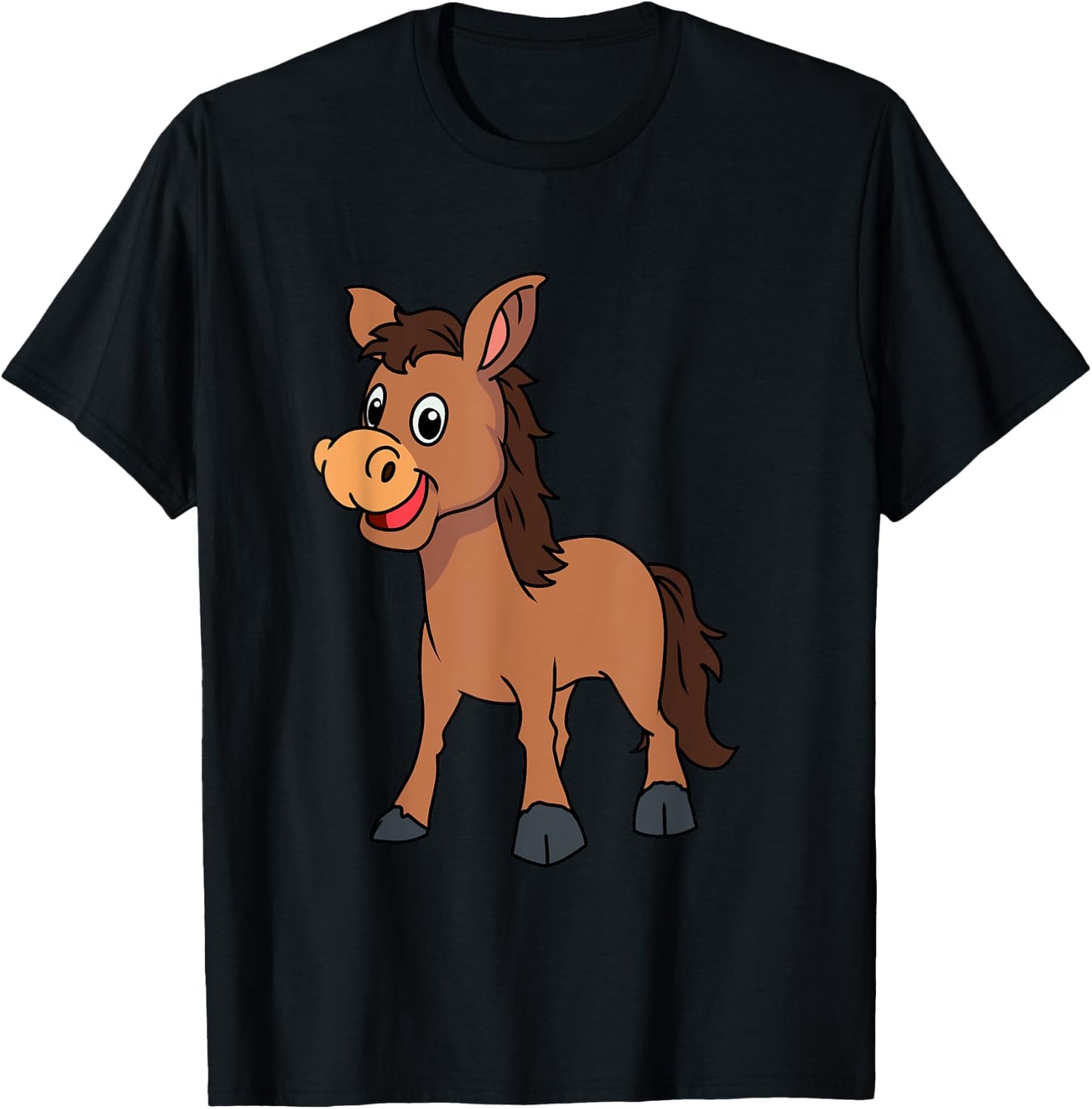 Cute Donkey Horse Pony Children Hoofed Animals Toddlers Child T-Shirt - T-Shirt | Black
