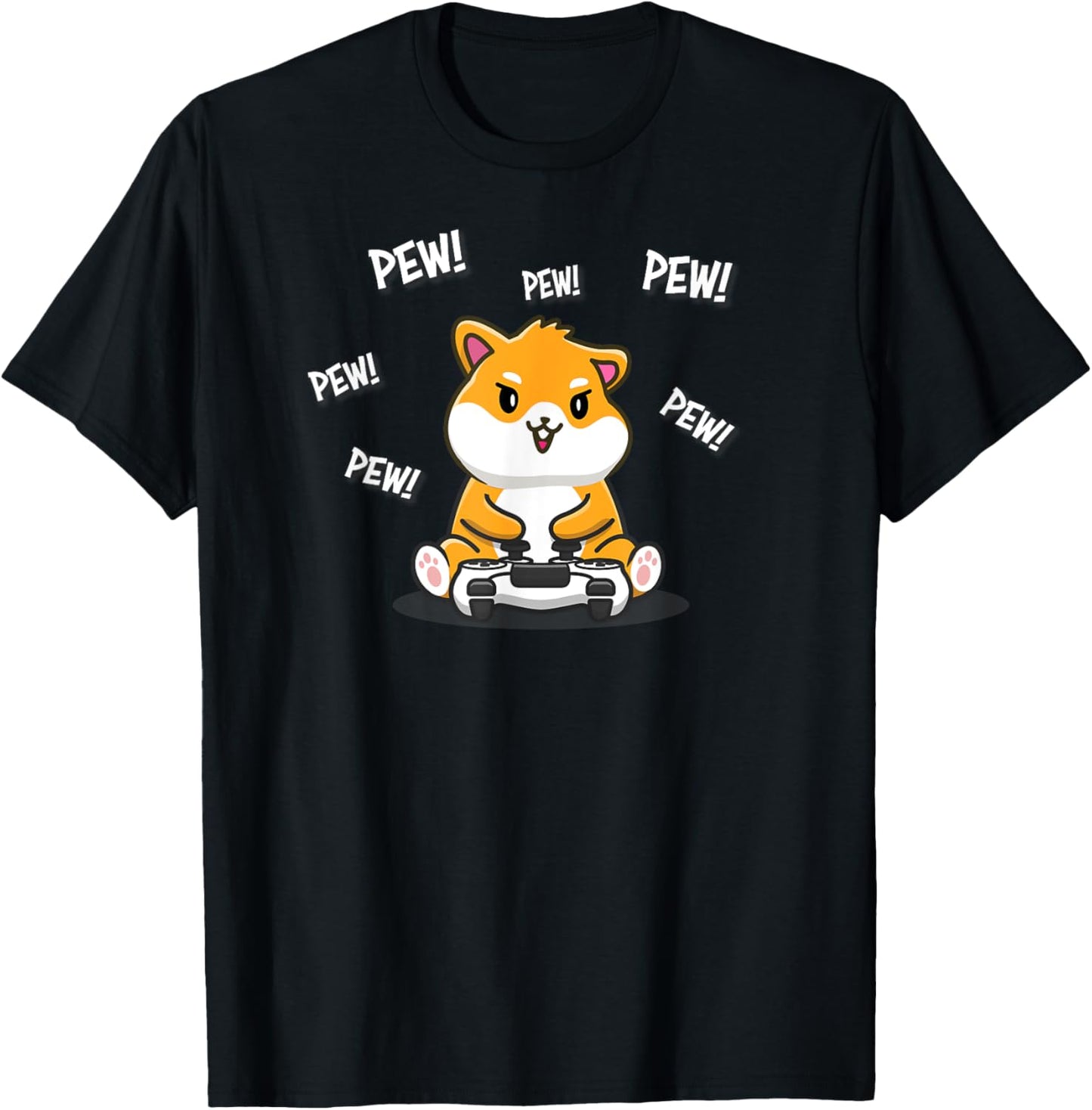 Funny Kawaii Kids Video Gamer Pew Meme Hamster Lover T-Shirt - T-Shirt | Black