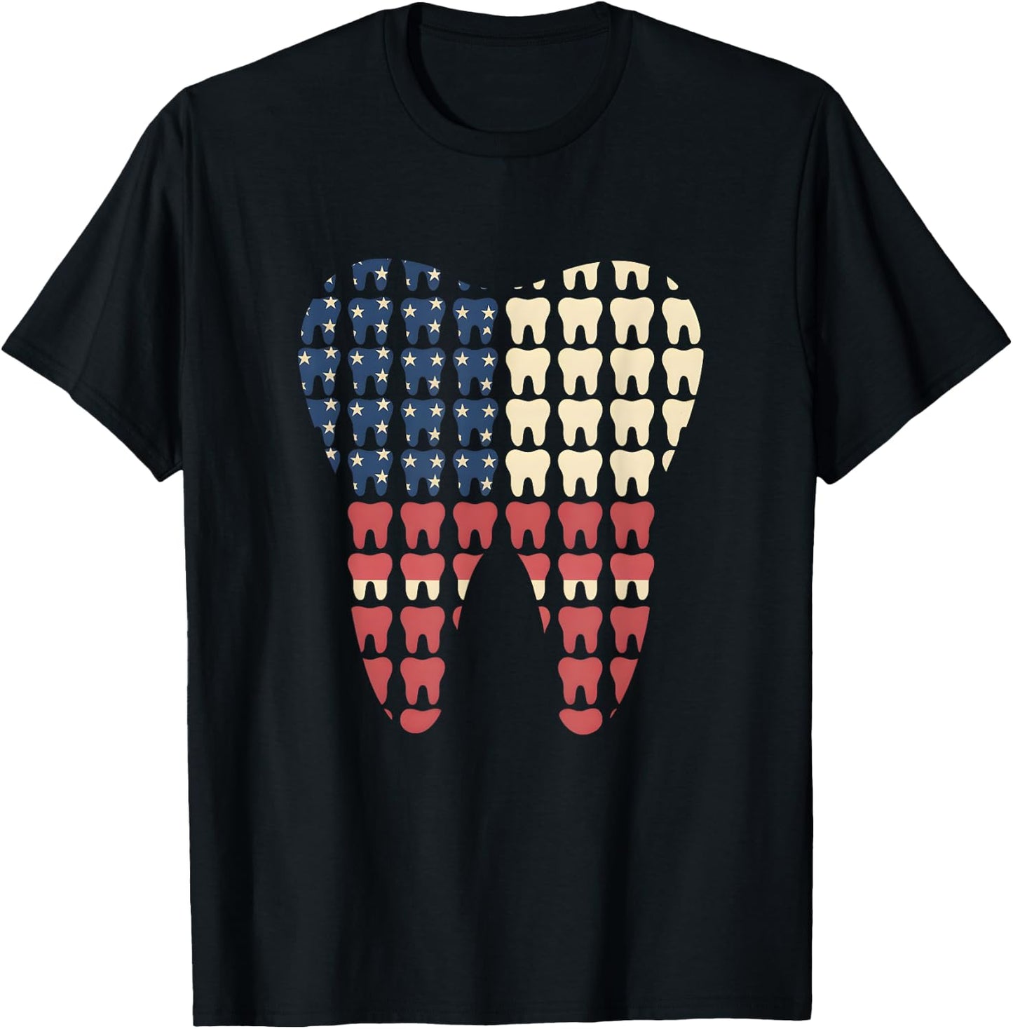 Patriotic Dental Hygienist Dentist 4th of July Celebration T-Shirt - T-Shirt | Black