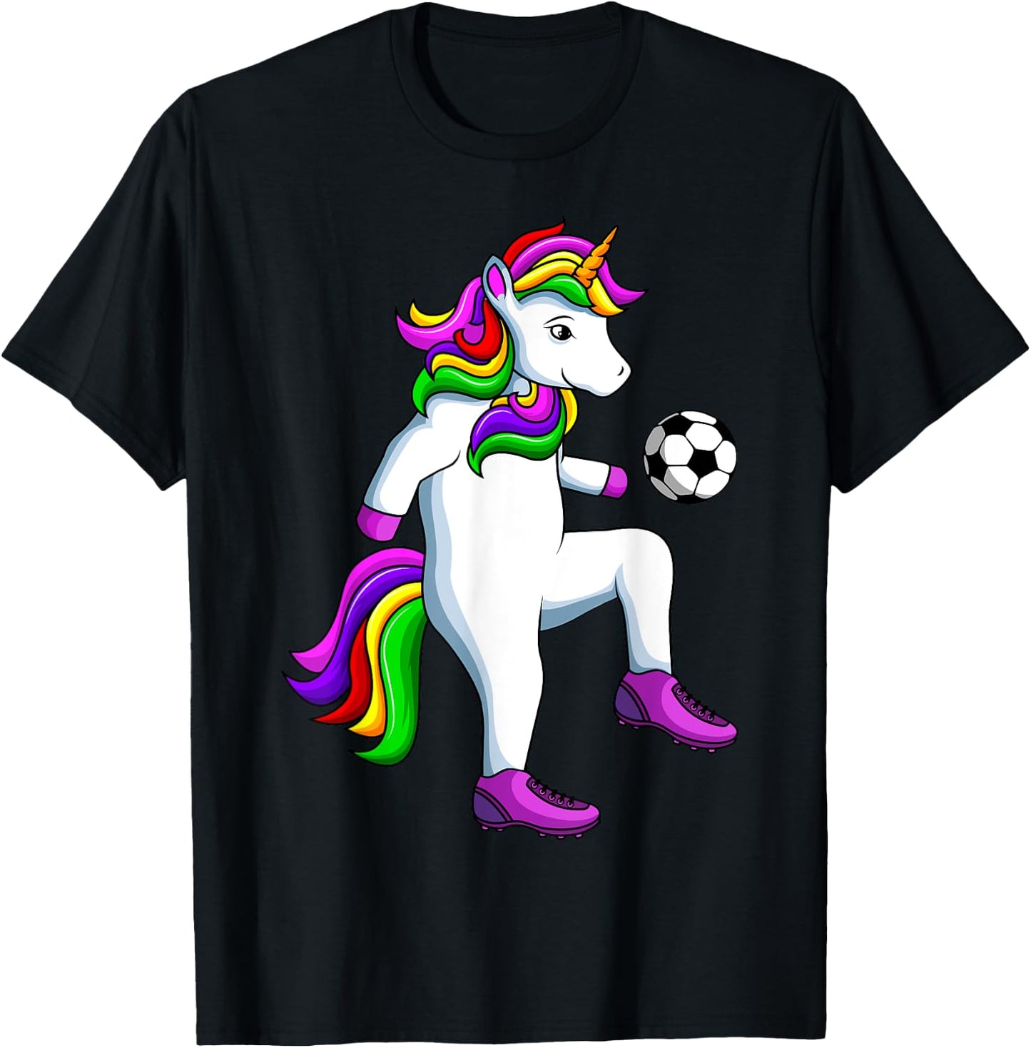 Soccer Girl Unicorn Youth Women Players T-Shirt - T-Shirt | Black