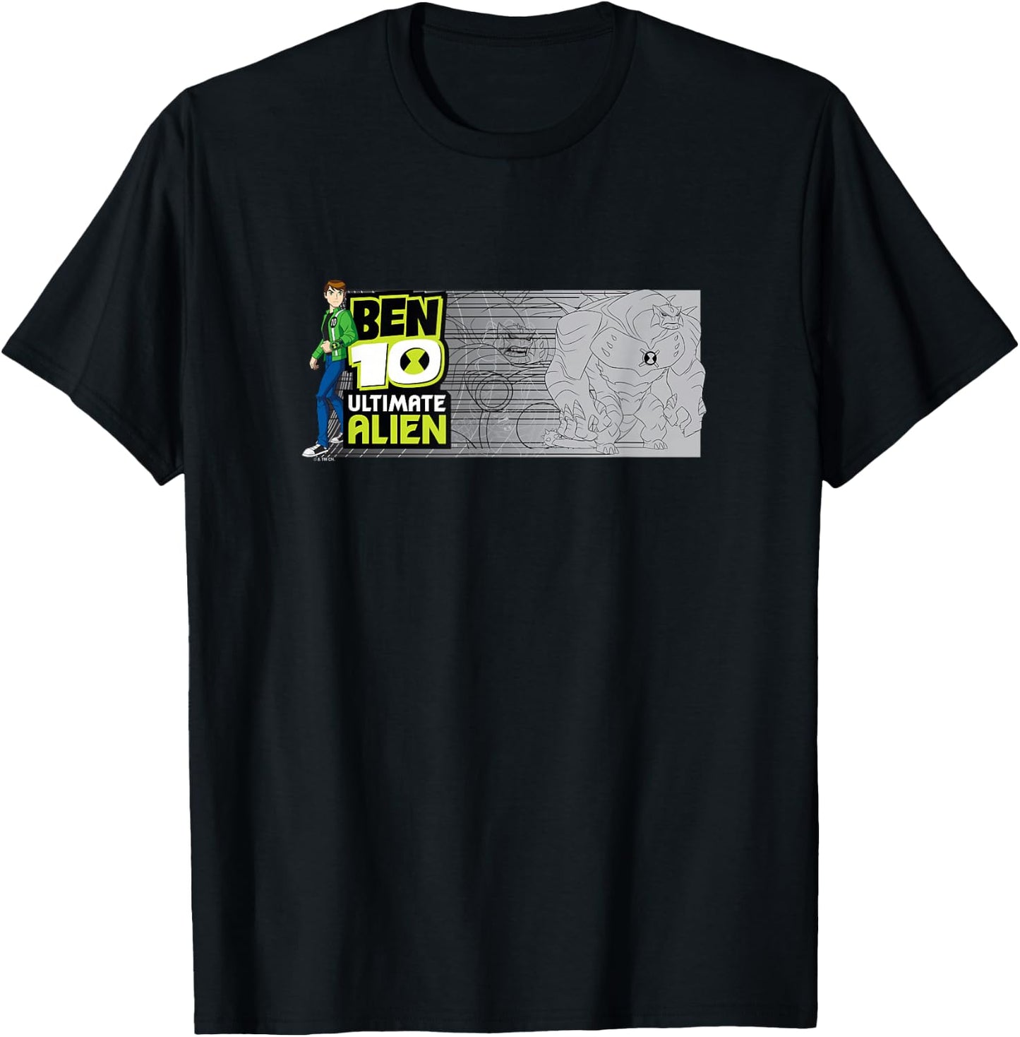 Ben 10 Ultimate Alien: Cosmic Destruction Humungousaur Logo T-Shirt - T-Shirt | Black