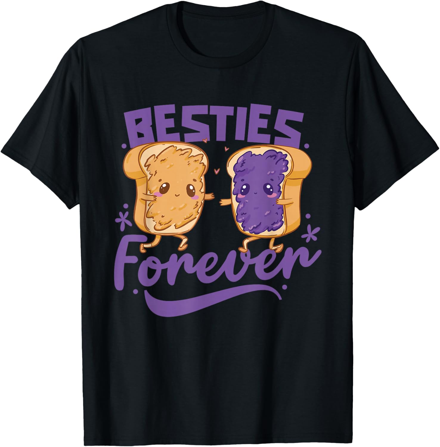 Besties Forever Cute Best Friend Friendship Bestie Besties T-Shirt - T-Shirt | Black