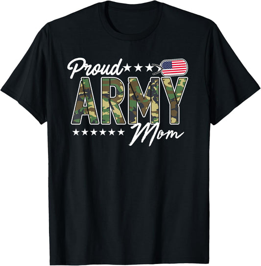 OCP Proud Army Mom for Mothers of Soldiers and Veterans T-Shirt - T-Shirt | Black