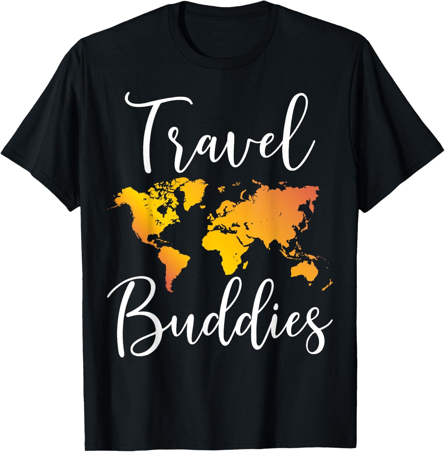 Travel Buddies Matching Couple Traveler Adventure T-Shirt - T-Shirt | Black