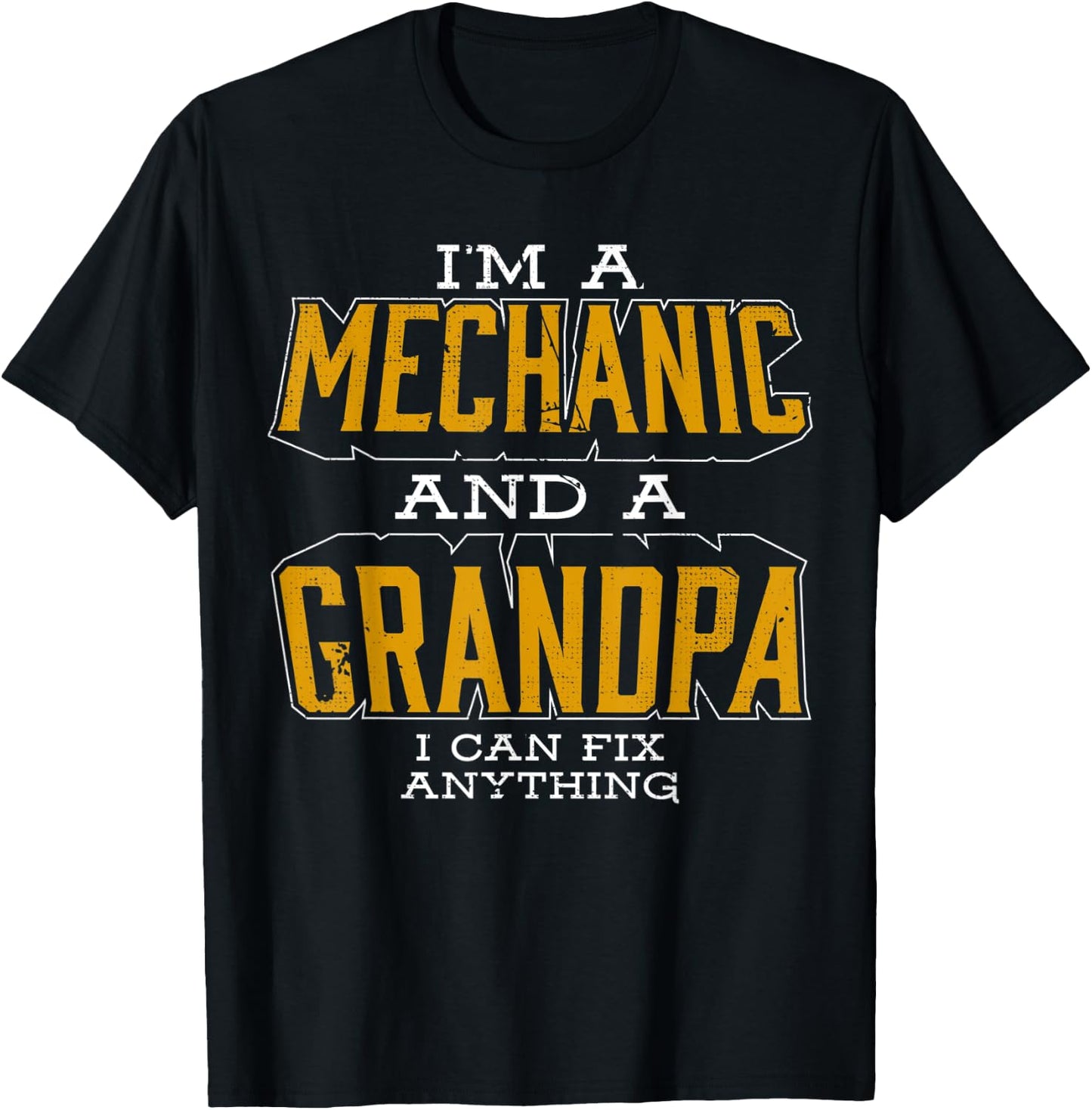 Im A Mechanic And A Grandpa Funny Aircraft Car Print T Shirt T-Shirt - T-Shirt | Black