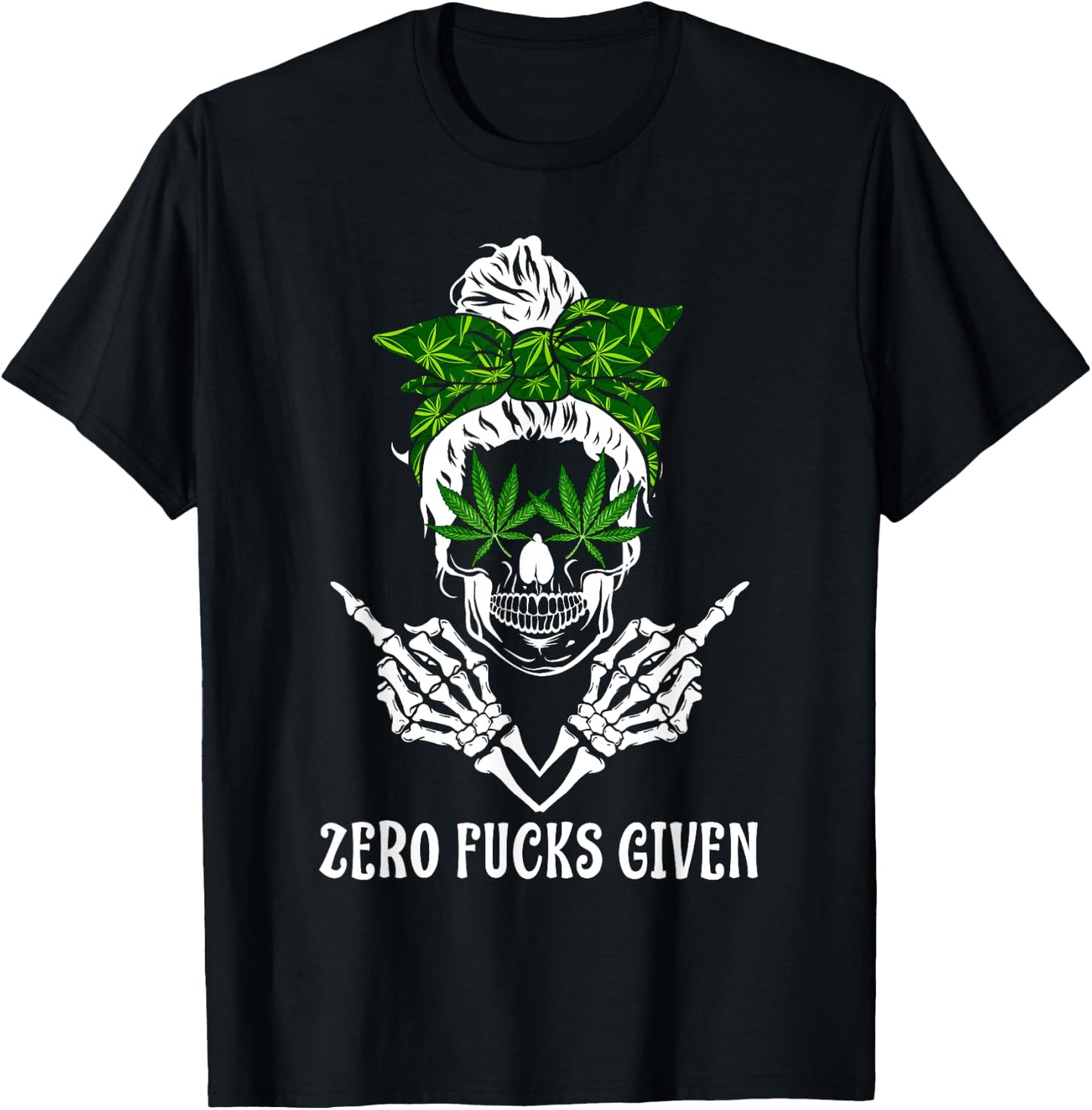 Men Women Weed Skull Cannabis Marijuana 420 THC Weed Lover T-Shirt - T-Shirt | Black
