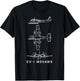 OV-1 Mohawk American Plane Blueprint Gift T-Shirt - T-Shirt | Black